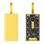 Sạc Dự Phòng Trong Suốt 66W - Hỗ Trợ PD Sạc Nhanh Cáp Đi Kèm Nhẹ