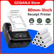 Thermal Printer 80mm POS Receipt Printer Portable Bluetooth Inkless Printer