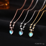 Gift Moonstone Valentine's Day Women's Sterling Silver Light Luxury Style Non-Fading Versatile s999N
