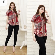 Blouse Modern Blouse Batik B5169 Lengan Pendek / Atasan Batik Wanita