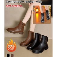 Women's boots midcalf and fall comfort boots, thick bottom winter Martin shoes