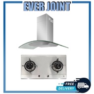 EF EFH 2763 WT VSB [76cm] Gas Hob + CK VETRO PLUS [90cm] Cooker Hood Bundle