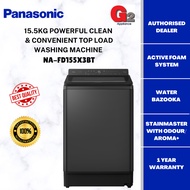 Panasonic [Ready Stock] 15.5kg Powerful Clean & Convenient Top Load Washing Machine NA-FD155X3BT