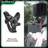 【Free J-Hook】Motorcycle Helmet Strap Full Face Front Chin Mount for GoPro Non-Slip Shockproof Design