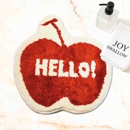 蘋果植絨地墊水果浴室地墊吸水地墊柔軟臥室地墊區域地墊禮品