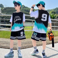 2026 Fashion 2026 Children's Basketball Uniform Medium Large Children Quick-Drying Short-Sleeved Jer