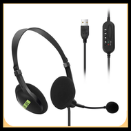 [Ready to Ship] Home Study / Office USB Headset/Computer Headset with Microphone Noise Cancelling, Lightweight PC Headset Wired Headphones, Business Headset for Skype, Webinar, Phone, Call Center