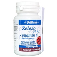 Zelezo 20mg + Vitamin C - Supplements iron and vitamin C, supports hematopoiesis, reduces anemia