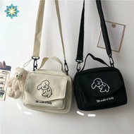 (ready stock)Japanese Harajuku antique cute soft cute dog canvas small bag Korea ins small fresh gir