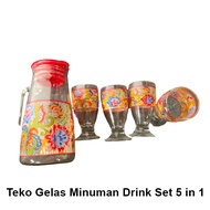 Drink Set Teko Gelas Coffee Time 5in1 - Coffee Time Drink Set + 4 Gelas IRP - 1000C TWC Store