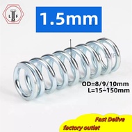 【L-M-F】SUS304  d1.5mm compression spring outer diameter 8/9/10mm length 15-100mm pressure spring