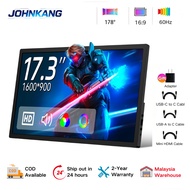 17.3 Inch Portable Monitor  60Hz Type-C Dual Screen for Laptop Office 1600*900    USB C HDMI Laptop 