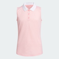 adidas Golf Ottoman Striped Sleeveless Polo Shirt Women Pink IW7804