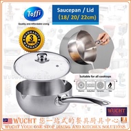 【WUCHT】Traditional Japanese Yukihira Pot Stainless Steel Saucepan Milk Sauce Pan Glass Lid Cover 18c