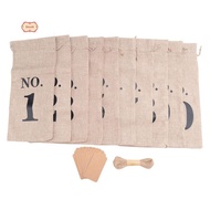 10Pcs Burlap Wine Bags with Tags for Blind Wine Tasting, Numbered Hessian Cloth Glass Bottle Gift Ba
