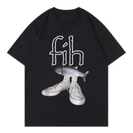 New Style Fih Shoes Graphic T Shirts Funny Misspelled Fish Meme T-shirtsWomen Casual Fashion Short S