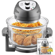 ✡16Qt Large Air Fryer Oven with 50+ Recipe Book AirFryer Oven Makes Healthier Crispy Foods Gray ♣✌