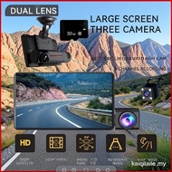 【In stock】SAFECAM A33 Triple Lens 3 Camera 1080P Dashcam Front Cam + Inner Cam + Rear Cam (4") EKHX 