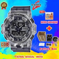 Jam Tangan Pria Casio G-Shock GA-700SKE Transparan Original BM Fullset Auto Light Aktif Analog Digital Sporty Watch