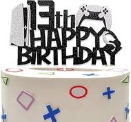 DazzJoy Glitter Video Game Cake Decoration 13th Birthday Boy, Gaming Cake Decoration Birthday 13 Yea