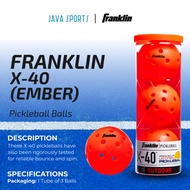 Franklin X-40 Pickleball Ball Bucket 3 Pack | Franklin Sports X 40 Pickleballs Bucket of 3