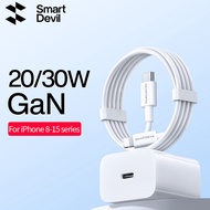 SmartDevil 30W 20W GaN PD Type C ที่ชาร์จเร็วสำหรับ iPhone 15 Pro Max 14 13 12 Pro Max 11 Xr Xsmax X