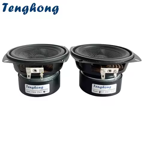 Tenghong 2pcs 4 Inch Bass Speaker 4 8 Ohm 30W Fiberglass Woven Basin Waterproof Speaker Unit Lawn Ba