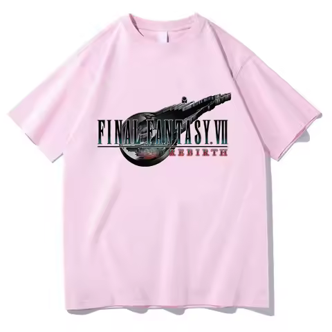 Final Fantasy VII Rebirth Hot Game Tshirt Retro Harajuku Tee-shirt Summer Cotton Short Sleeve Top Wo