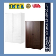 [INSTALLATION SERVICE PROVIDED] IKEA Musken Wardrobe Solitaire 2 Doors Pintu With Lockable 3 Drawers Laci Almari Baju