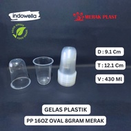 cup datar 16 oz polos oval - merak 