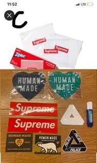 Human made supreme palace 貼紙 密實袋 file