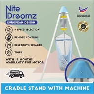NiteDreamz Premium Tripod Auto Cradle Stand Besi Buai Bayi Spring Cot Baby Rangka Bayi nightdream