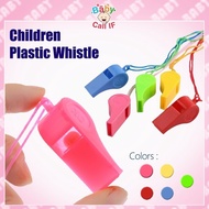 Colorful Plastic Whistle Thick Belt Rope Children Safety Outdoor Training Sports Competition Cheer Sport Party Goodies
