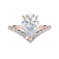 IGI Certified 1 2/5 to 3 2/5 Carat Pear Cut Lab Grown Diamond V Shape Chevron Solitaire Engagement R