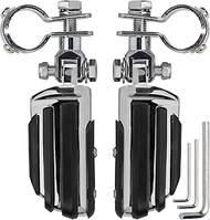 VG MOTO Motorcycle 1.25" Footpegs Adjustable Highway Footrests with Clamps Mounts kit Compatible wit
