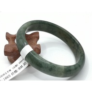 🍀 B1665 - Natural Serpentine Jade Bangle 60mm (Big flaw) 天然岫岩绿玉手镯 60mm (大瑕)