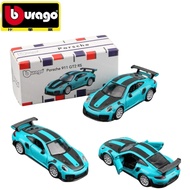 Bburago Porsche 911 GT2 RS Blue 1:64 Die-Cast Alloy Sports Car Model – Collectible Toy with Free-Rol