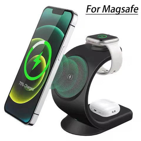 Magnetic Wireless Charger 3 in 1 Fast Charging Station For Magsafe iPhone 16~12 Pro Max iWatch 10/9/
