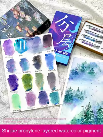 SUPER VISION Waterproof acrylic Layered 20 color Watercolor paint set Vision single tube nail pain W