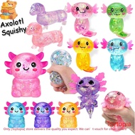 Axolotl Squishy Stress Relief Toy Glitter Fidget Toys Cute Malt Sugar Axolotl Toy Fidget Toys for Ki