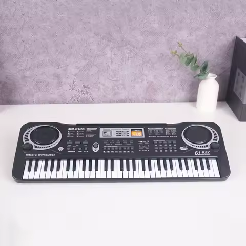 Electronic Keyboard 61 Keys Black Digital Music Electronic Keyboard KeyBoard Electric Piano Kids Gif