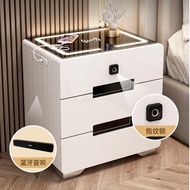 S-6💝Smart Bedside Table Simple Modern European Style Multi-Function Wireless Locker Storage Cabinet Bedroom Locker Bedsi
