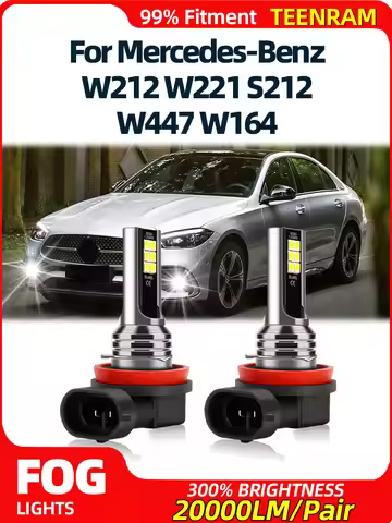 20000LM H11 H8 H9 LED Fog Lights 6000K White Auto Fog Lamps 12V Plug And Play For Mercedes-Benz W212