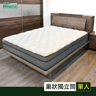 [特價]IHouse-舒夢 5cm乳膠舒柔透氣兩段式獨立筒床墊-單人3尺