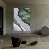 Green Modern Abstract Texture Painting HD Canvas Art painting with frame home decoration 60X90CM