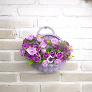 Vas bunga rotan gantung Tempat Kunci Dinding pot gantung rotan bunga