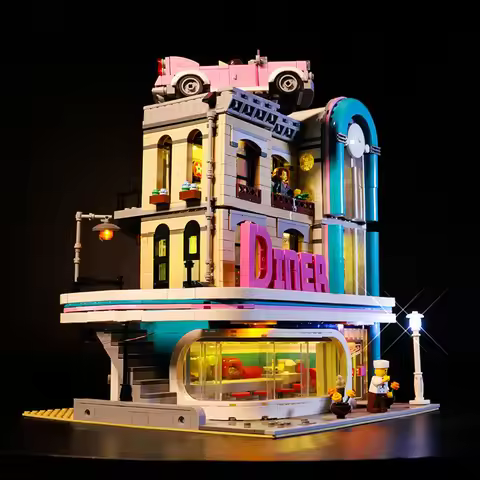 Led Lighting Kit For Lego 10260 Creator Downtown Diner building block bricks (only light no model)