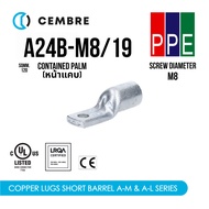 A24B-M8/19 [Cembre] Narrow Front Fishtail Type A-M Contained Palm Cable Size 120 sqmm. M8 Terminal L