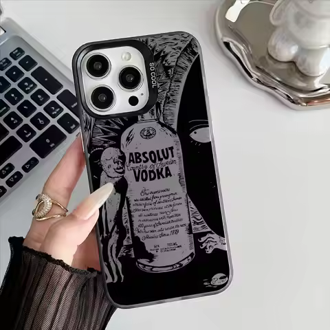 A-Absolut vodka Fishion Phone Case For Apple 11 12 13 14 15 16Pro Max Plus Protect Plating Phone Cov