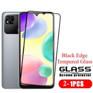 Black Edge Tempered Glass + Lens Film For Redmi 12 12C 13 13C 13R 13X 14C 14R 4G 5G Screen Protector